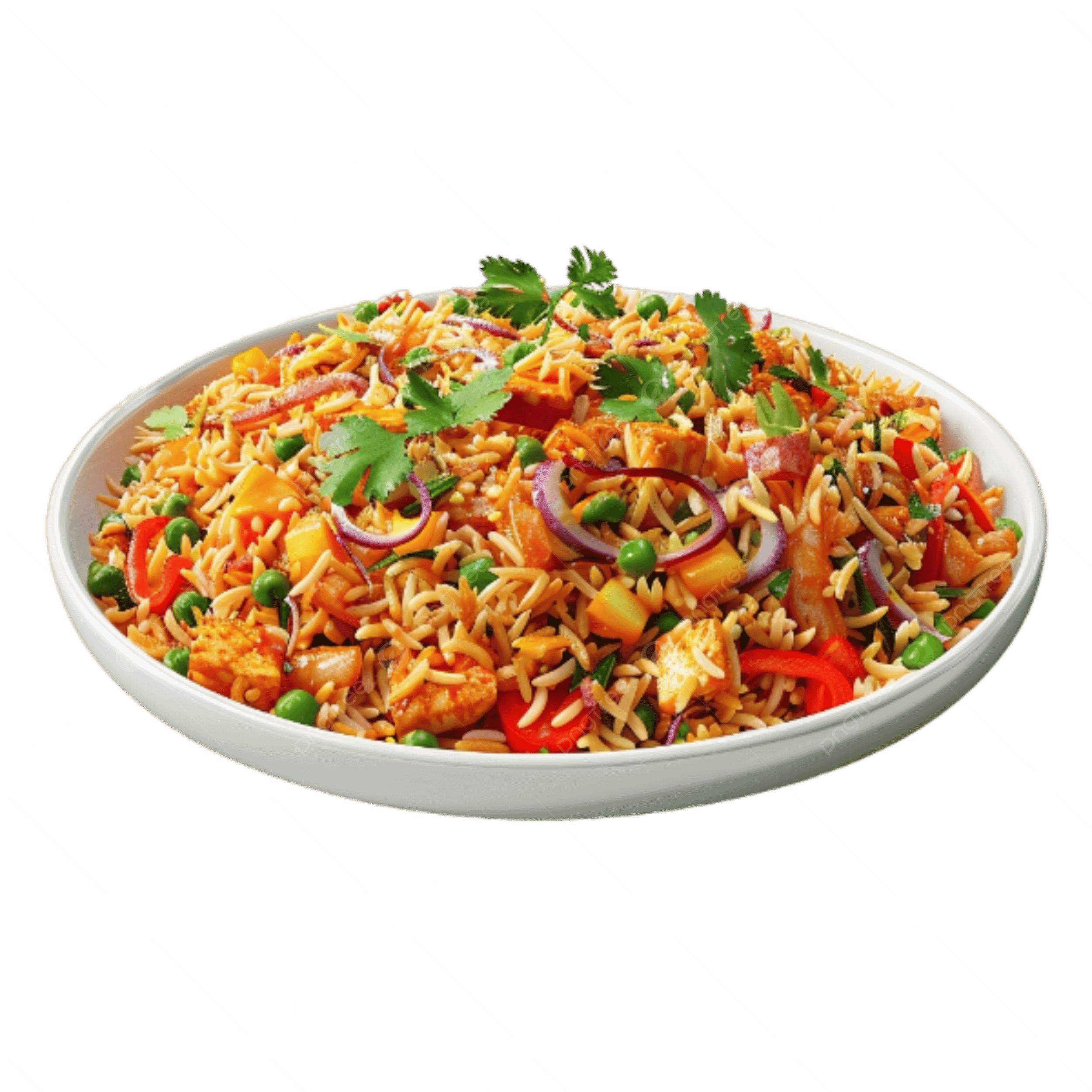 pngtree a plate of fried rice isolated on transparent background png image 15297740